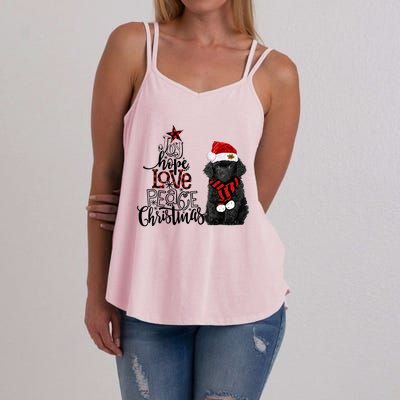 Joy Hope Love Peace Christmas Black Toy Poodle 2020 Funny Gift Women's Strappy Tank