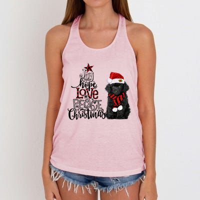 Joy Hope Love Peace Christmas Black Toy Poodle 2020 Funny Gift Women's Knotted Racerback Tank