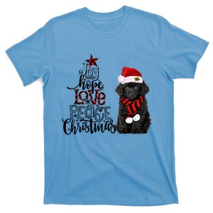 Joy Hope Love Peace Christmas Black Toy Poodle 2020 Funny Gift T-Shirt