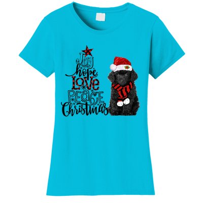 Joy Hope Love Peace Christmas Black Toy Poodle 2020 Funny Gift Women's T-Shirt