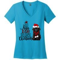 Joy Hope Love Peace Christmas Black Toy Poodle 2020 Funny Gift Women's V-Neck T-Shirt