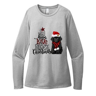 Joy Hope Love Peace Christmas Black Toy Poodle 2020 Funny Gift Womens CVC Long Sleeve Shirt