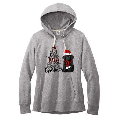 Joy Hope Love Peace Christmas Black Toy Poodle 2020 Funny Gift Women's Fleece Hoodie