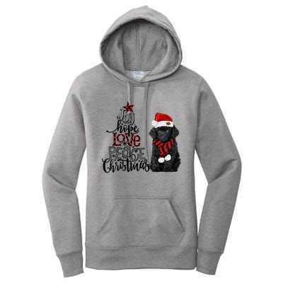 Joy Hope Love Peace Christmas Black Toy Poodle 2020 Funny Gift Women's Pullover Hoodie