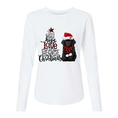 Joy Hope Love Peace Christmas Black Toy Poodle 2020 Funny Gift Womens Cotton Relaxed Long Sleeve T-Shirt