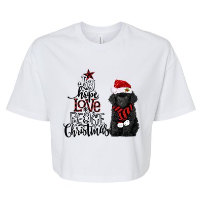 Joy Hope Love Peace Christmas Black Toy Poodle 2020 Funny Gift Bella+Canvas Jersey Crop Tee