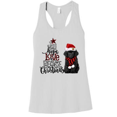 Joy Hope Love Peace Christmas Black Toy Poodle 2020 Funny Gift Women's Racerback Tank