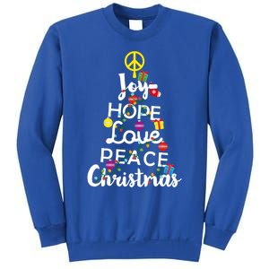 Joy Hope Love Peace Christmas Tree Funny X Mas 60s 70s Funny Gift Great Gift Sweatshirt