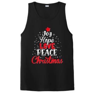 Joy Hope Love Peace Christmas Tree Lights Matching Pajama Gift PosiCharge Competitor Tank