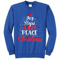 Joy Hope Love Peace Christmas Tree Lights Matching Pajama Gift Sweatshirt