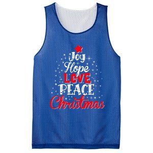 Joy Hope Love Peace Christmas Tree Lights Matching Pajama Gift Mesh Reversible Basketball Jersey Tank