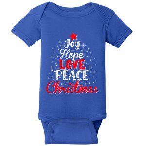 Joy Hope Love Peace Christmas Tree Lights Matching Pajama Gift Baby Bodysuit