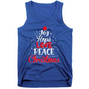 Joy Hope Love Peace Christmas Tree Lights Matching Pajama Gift Tank Top