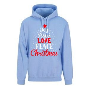 Joy Hope Love Peace Christmas Tree Lights Matching Pajama Gift Unisex Surf Hoodie