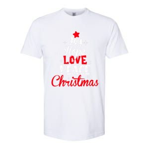 Joy Hope Love Peace Christmas Tree Lights Matching Pajama Gift Softstyle CVC T-Shirt