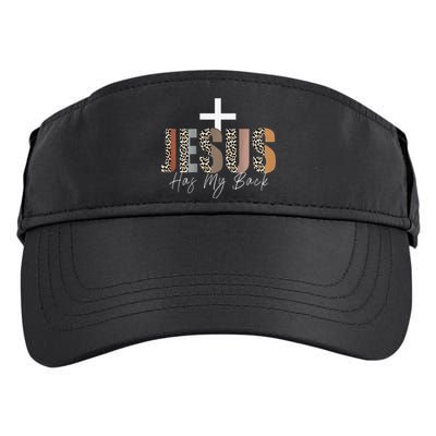 Jesus Has My Back Christian Gifts Jesus Loves You Leopard Adult Drive Performance Visor