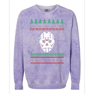 Jason Hockey Mask Ugly Christmas Holiday Festive  Colorblast Crewneck Sweatshirt