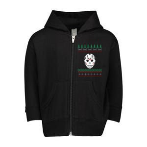 Jason Hockey Mask Ugly Christmas Holiday Festive  Toddler Zip Fleece Hoodie