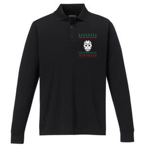 Jason Hockey Mask Ugly Christmas Holiday Festive  Performance Long Sleeve Polo