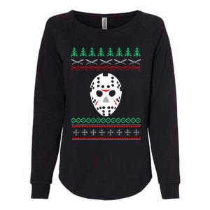 Jason Hockey Mask Ugly Christmas Holiday Festive  Womens California Wash Sweatshirt