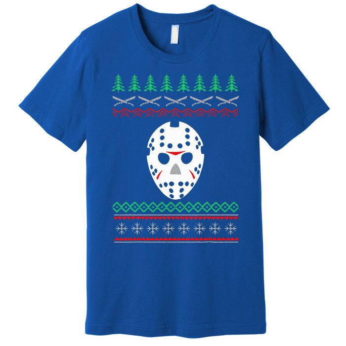 Jason Hockey Mask Ugly Christmas Holiday Festive  Premium T-Shirt