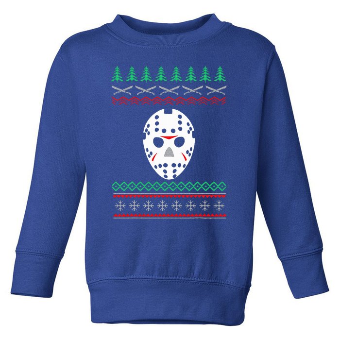 Jason Hockey Mask Ugly Christmas Holiday Festive  Toddler Sweatshirt