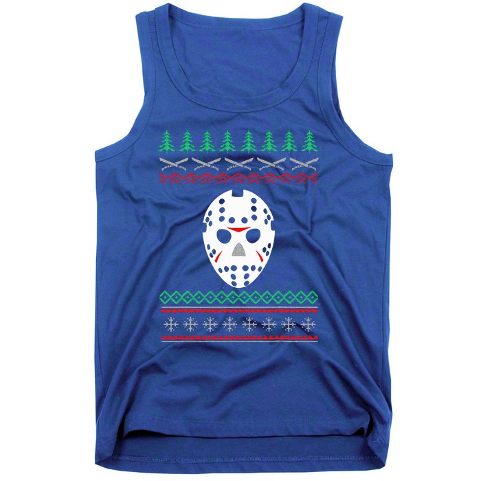 Jason Hockey Mask Ugly Christmas Holiday Festive  Tank Top