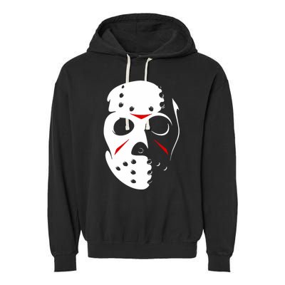 Jason Hockey Mask Halloween Friday 13th Garment-Dyed Fleece Hoodie