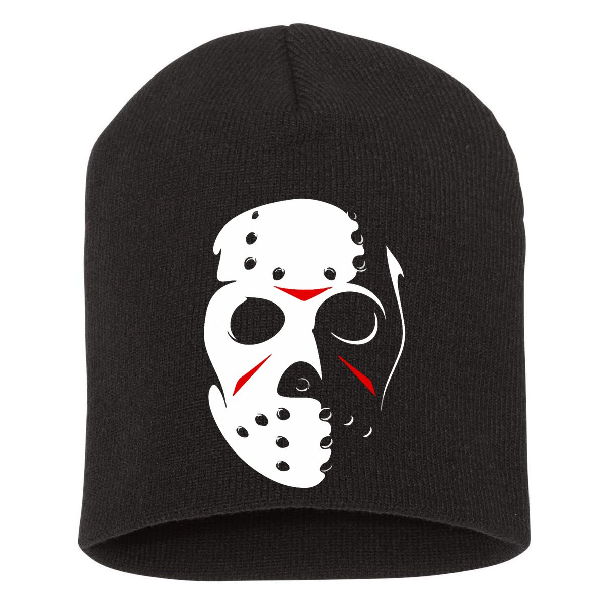 Jason Hockey Mask Halloween Friday 13th Short Acrylic Beanie