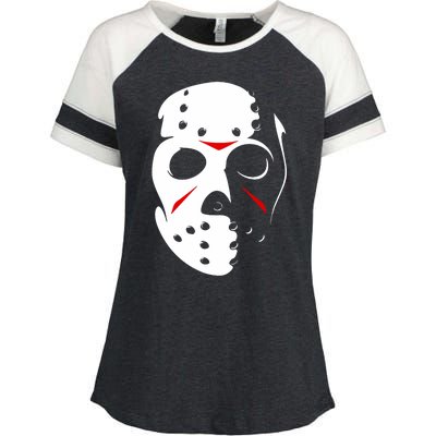 Jason Hockey Mask Halloween Friday 13th Enza Ladies Jersey Colorblock Tee