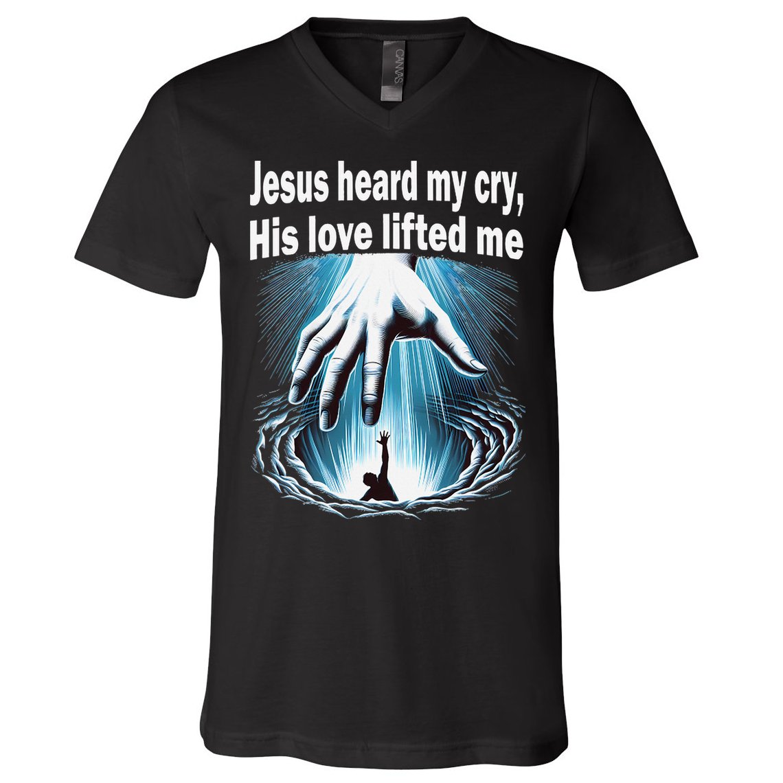 Jesus Heard My Cry His Love Lifted Me V-Neck T-Shirt