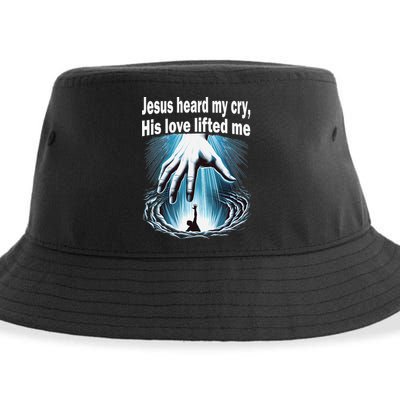 Jesus Heard My Cry His Love Lifted Me Sustainable Bucket Hat