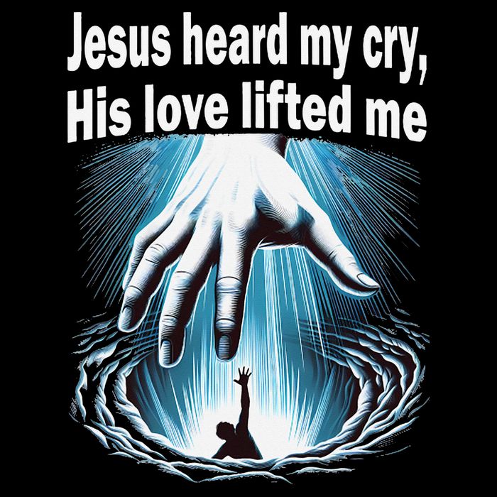 Jesus Heard My Cry His Love Lifted Me Kids Hoodie