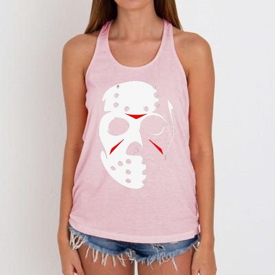 Jason Hockey Mask Halloween Friday 13TH Women's Knotted Racerback Tank