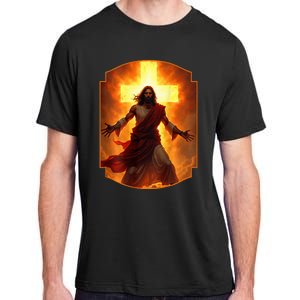 Jesus Has My Back Christ Christian Cross Front + Back Adult ChromaSoft Performance T-Shirt