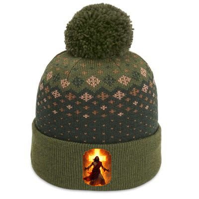 Jesus Has My Back Christ Christian Cross Front + Back The Baniff Cuffed Pom Beanie