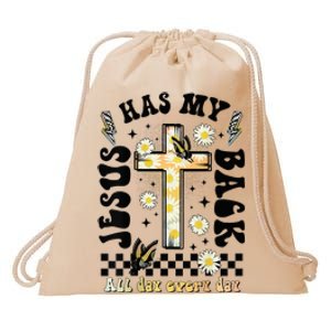 Jesus Has My Back Christian Drawstring Bag