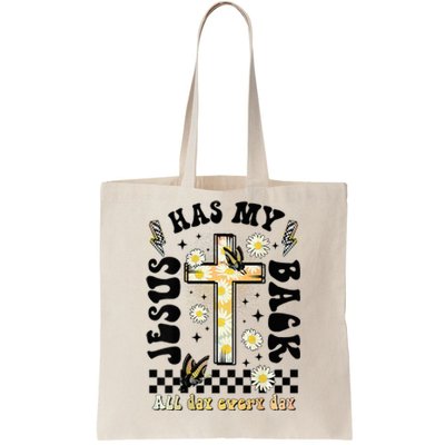 Jesus Has My Back Christian Tote Bag