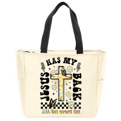 Jesus Has My Back Christian Zip Tote Bag