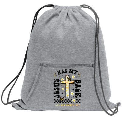 Jesus Has My Back Christian Sweatshirt Cinch Pack Bag