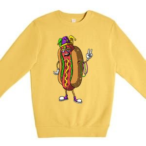 Jester Hotdog Masquerade Mask Mardi Gras Carnival Parade Cool Gift Premium Crewneck Sweatshirt