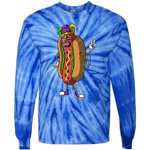 Jester Hotdog Masquerade Mask Mardi Gras Carnival Parade Cool Gift Tie-Dye Long Sleeve Shirt