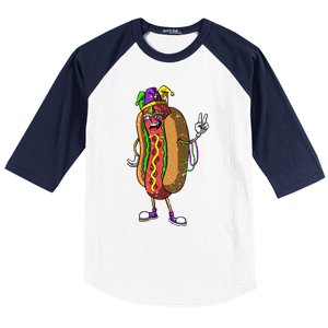 Jester Hotdog Masquerade Mask Mardi Gras Carnival Parade Cool Gift Baseball Sleeve Shirt