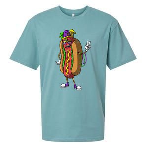 Jester Hotdog Masquerade Mask Mardi Gras Carnival Parade Cool Gift Sueded Cloud Jersey T-Shirt