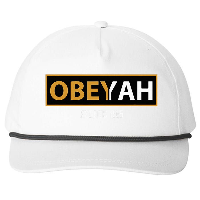 Jewish Hebrew Obeyah Obey Yah Clothing Snapback Five-Panel Rope Hat