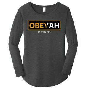 Jewish Hebrew Obeyah Obey Yah Clothing Women's Perfect Tri Tunic Long Sleeve Shirt