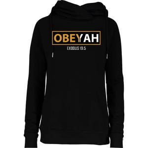 Jewish Hebrew Obeyah Obey Yah Clothing Womens Funnel Neck Pullover Hood