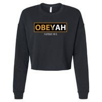 Jewish Hebrew Obeyah Obey Yah Clothing Cropped Pullover Crew