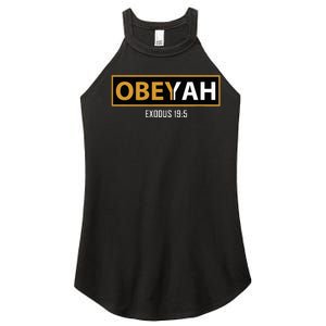 Jewish Hebrew Obeyah Obey Yah Clothing Women's Perfect Tri Rocker Tank