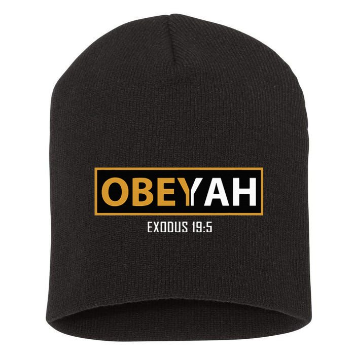 Jewish Hebrew Obeyah Obey Yah Clothing Short Acrylic Beanie